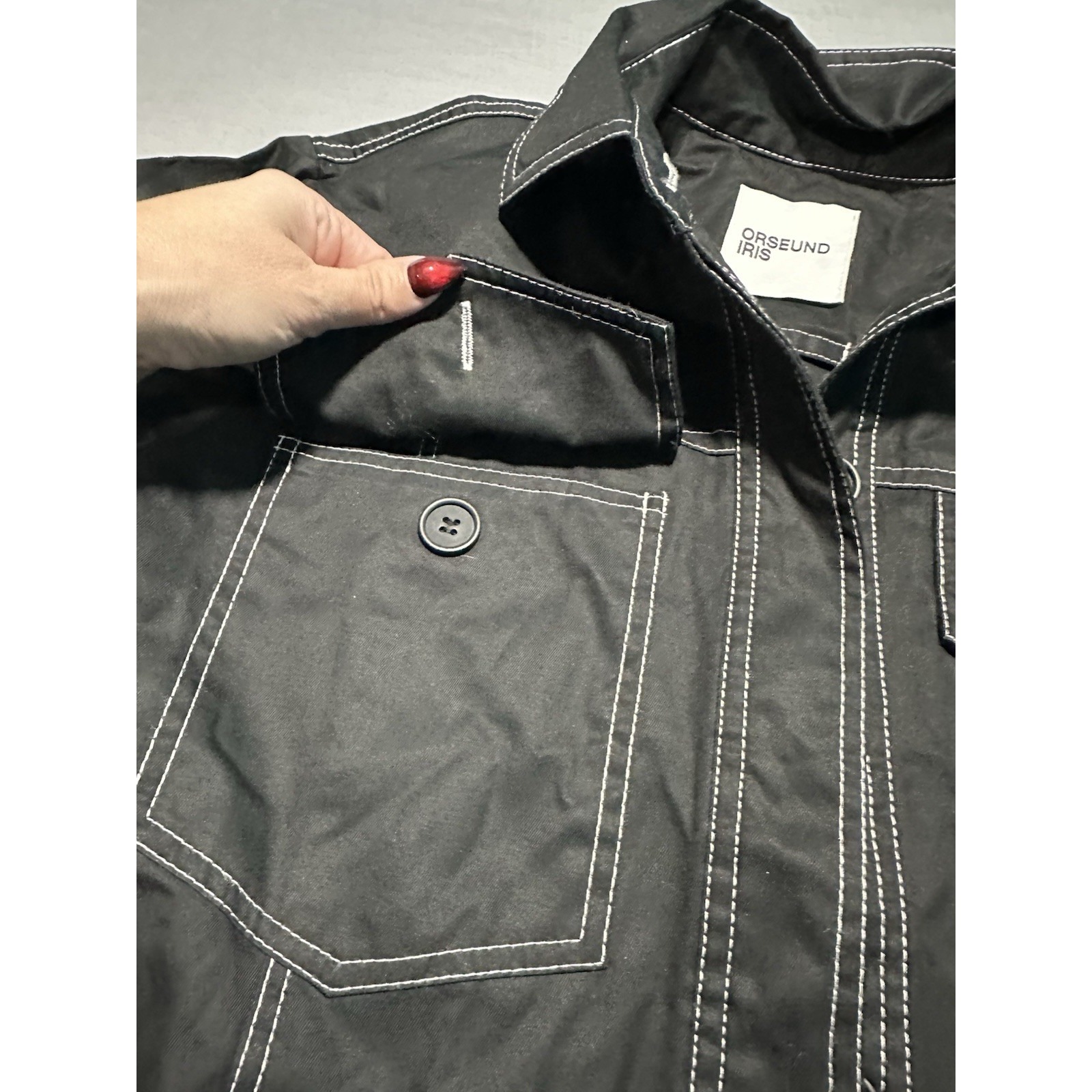 Orseund Iris Black Front Pockets Jumpsuit Xs — image 4 of 8